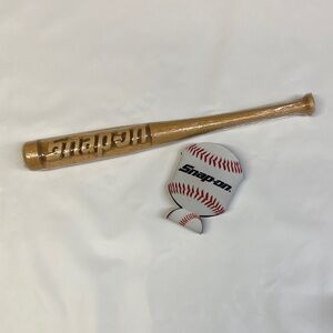 Snap-on Wooden Baseball Bat with Baseball Coozie